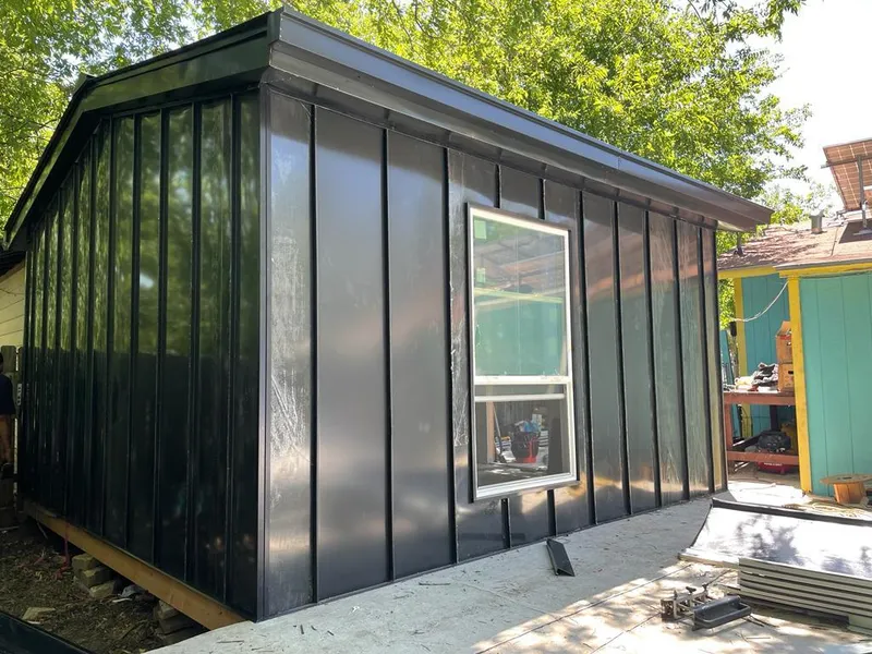 Black standing seam metal wall panels for Metal Roof Installation in Richton Park